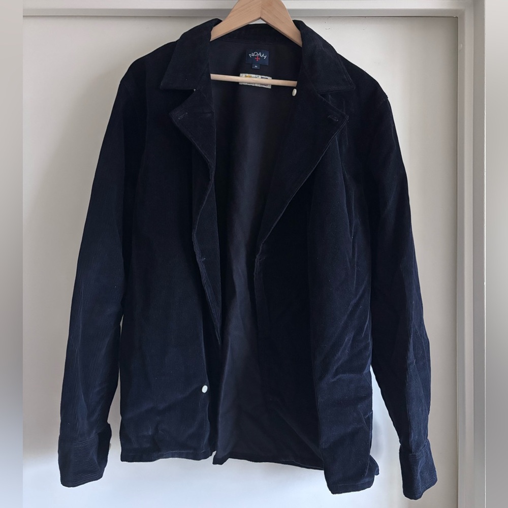 Noah NYC Men's Navy Corduroy Double Breasted Jacket